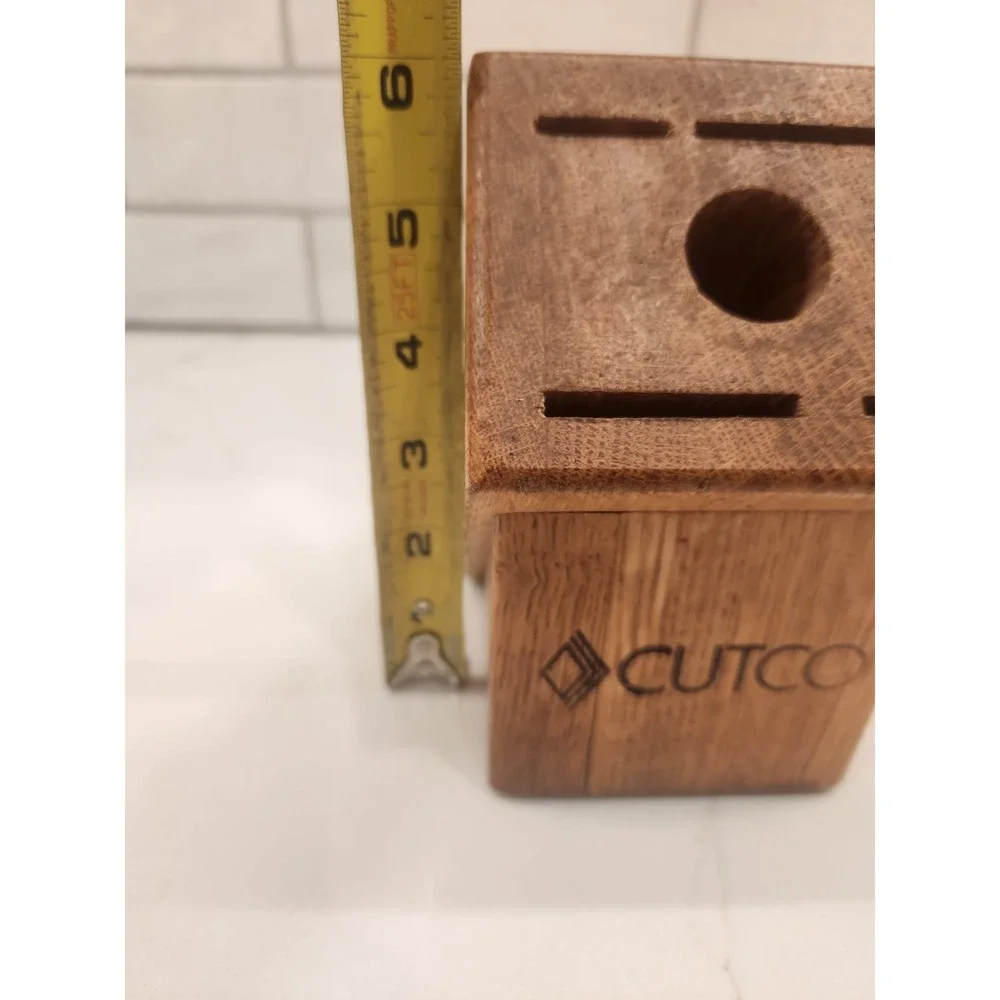 Cutco 5 Slot‎ Knife Block Wood Oak - Made in the USA Used. Block Only